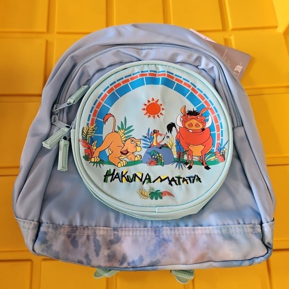 The Lion King Simba Timon Pumba Hakuna Matata Disney Mini Blue Backpack NWT